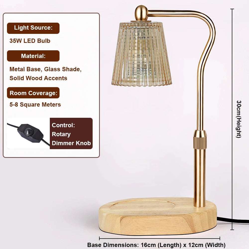 Stripe Candle Warmer Lamp | Dimmable Aromatherapy Ambient Light
