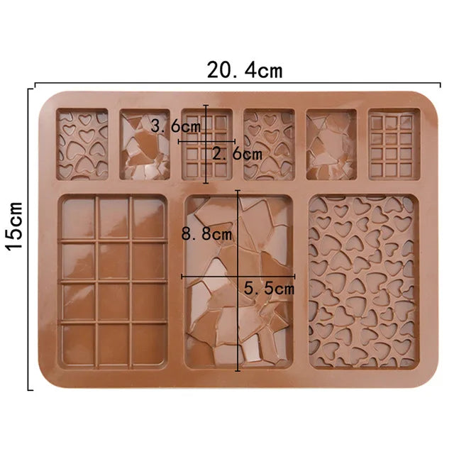 1pc Food Grade Break-Apart Chocolate Molds Non-Stick Silicone Protein and Energy Bar Molds Baking Utensils Peaceful Pleasures Health and Wellness 1PC
