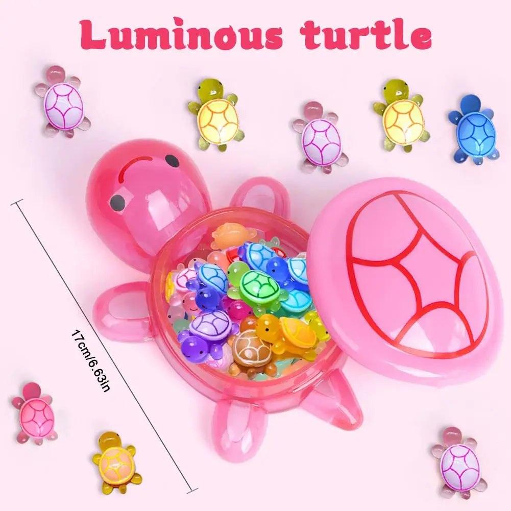 Glow-in-the-Dark Mini Turtle Figurines | 100pc Micro Decor Set