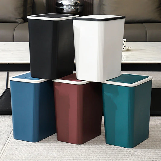 LEENKEA Trash Can with Lid – Large Capacity Bin for Home Lidded Trash Can Oasis Select