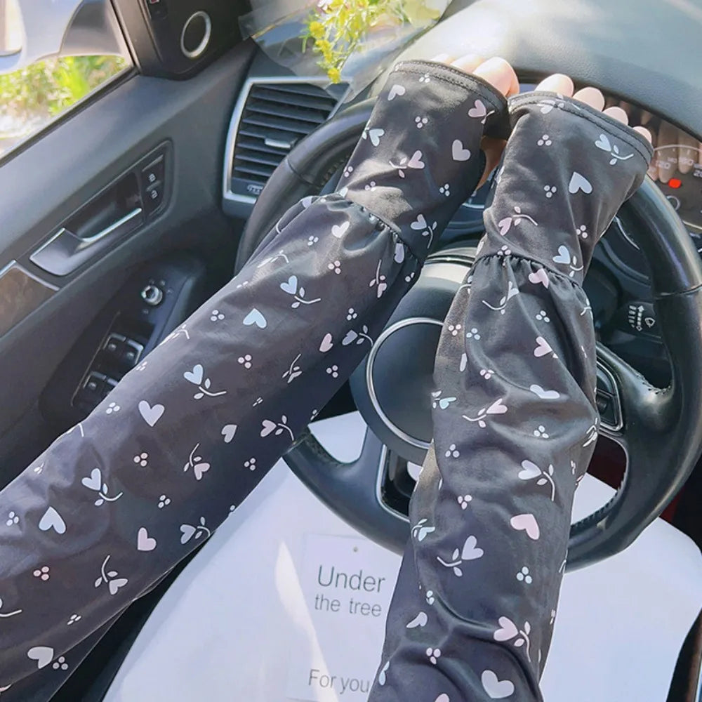 UPF 50+ Ice Silk Cooling Arm Sleeves – UV Sun Protection