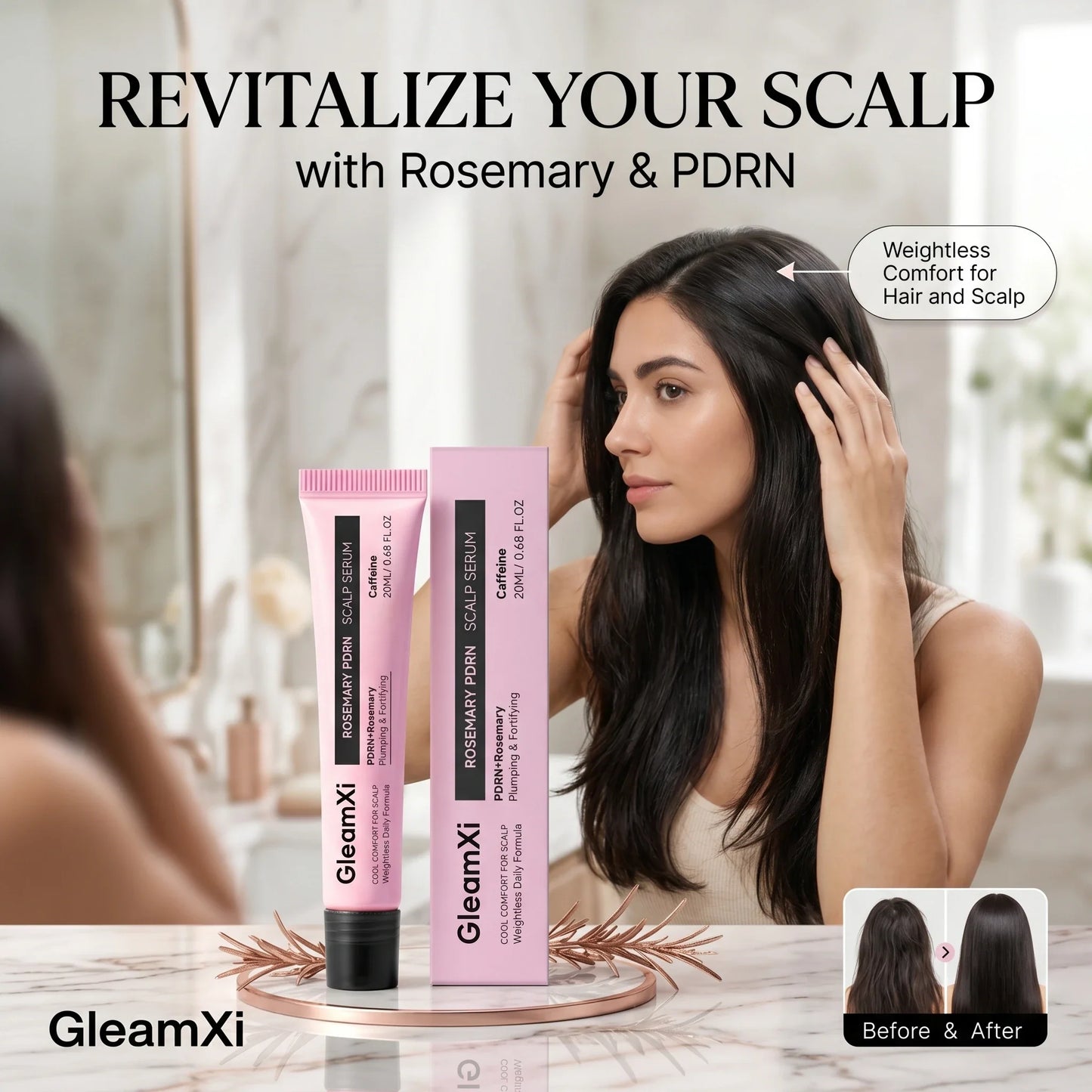 Gleamxi Rosemary PDRN Scalp Serum – Thickening & Root Nourish