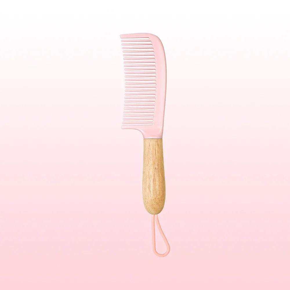 Wide-Tooth Detangling Comb with Oak Handle | All Hair Types