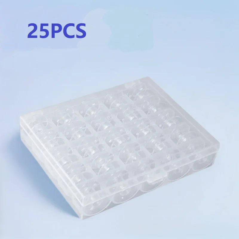25PCS Home Sewing Machine Bottom Thread Bobbin Set Clear Plastic Spools with Storage Box Compatible with Brother Janome Machines Peaceful Pleasures Health and Wellness