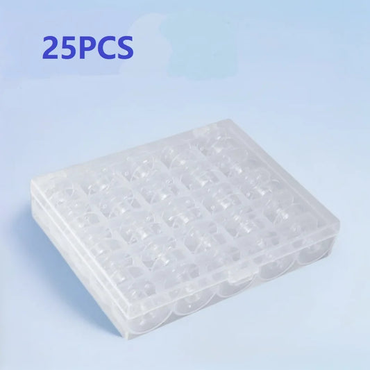 25PCS Home Sewing Machine Bottom Thread Bobbin Set Clear Plastic Spools with Storage Box Compatible with Brother Janome Machines Peaceful Pleasures Health and Wellness