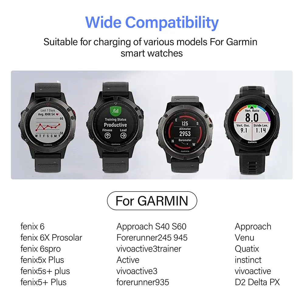 USB Charging Cable for Garmin Fenix 7 6 Forerunner Instinct Vivoactive