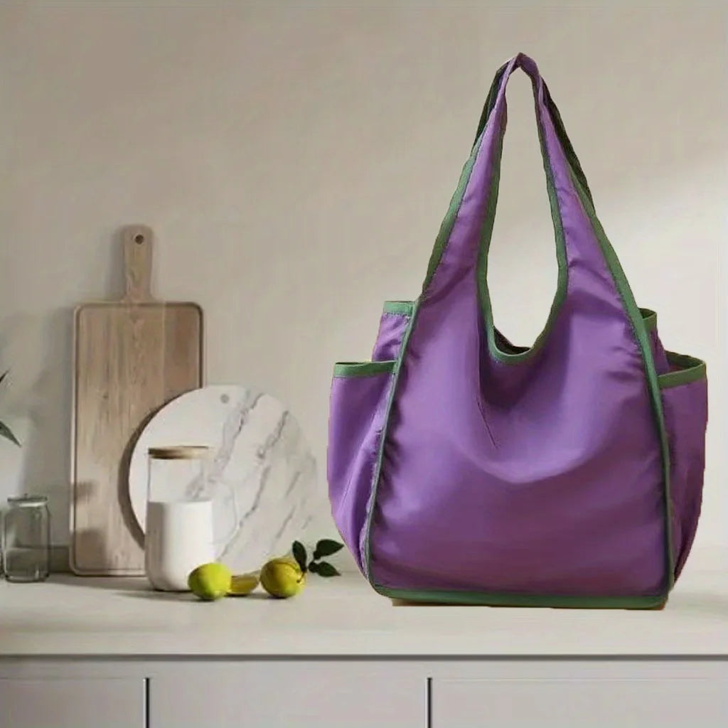 Reusable Grocery Bags Lightweight Durable Shopping Bags Washable Foldable Tote Grocery Bags with Separated Zipper Storage Pouch Peaceful Pleasures Health and Wellness