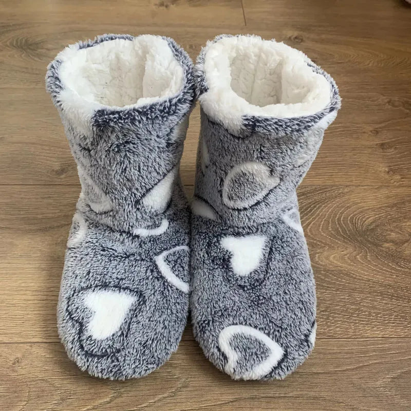 Women's Plush Ankle Boot Slippers | Non-Slip Warm Fluffy