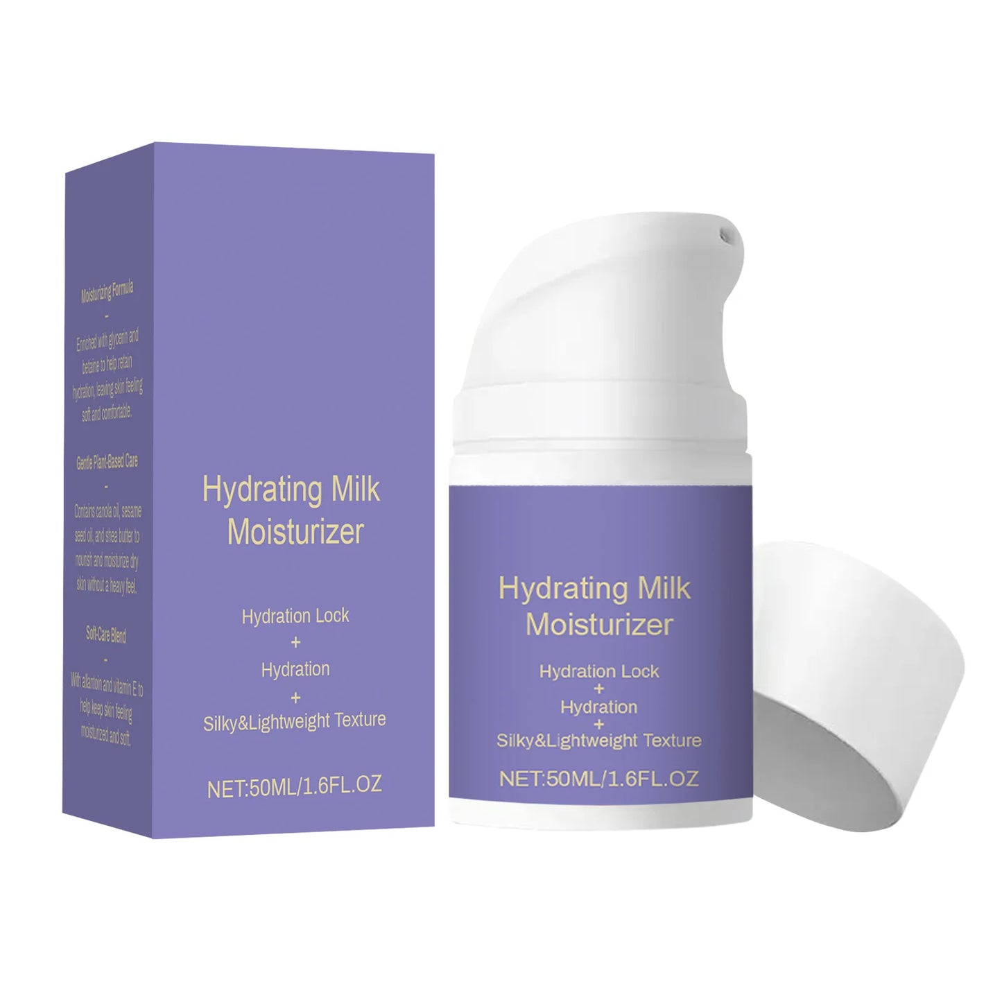 Hydrating Milk Moisturizer 50ml Deep Moisture Cream Shea Butter & Glycerin Repair Barrier Fade Fine Line Non-Greasy for All Skin Peaceful Pleasures Health and Wellness 50ml