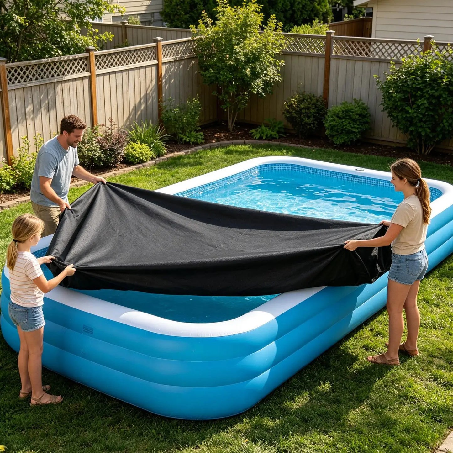 Waterproof Pool Cover Dust-Proof Protector For Inflatable Pools, All-Season Outdoor Guard For Backyard Garden Lawn Peaceful Pleasures Health and Wellness