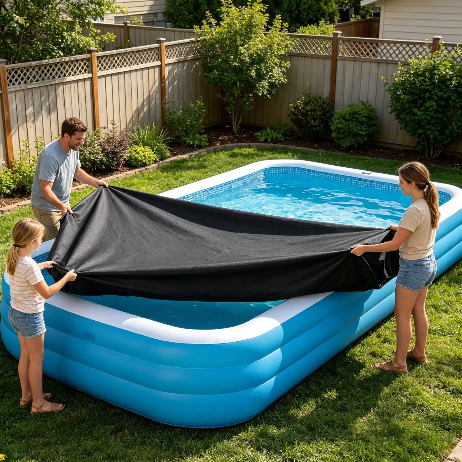 Waterproof Pool Cover Dust-Proof Protector For Inflatable Pools, All-Season Outdoor Guard For Backyard Garden Lawn Peaceful Pleasures Health and Wellness