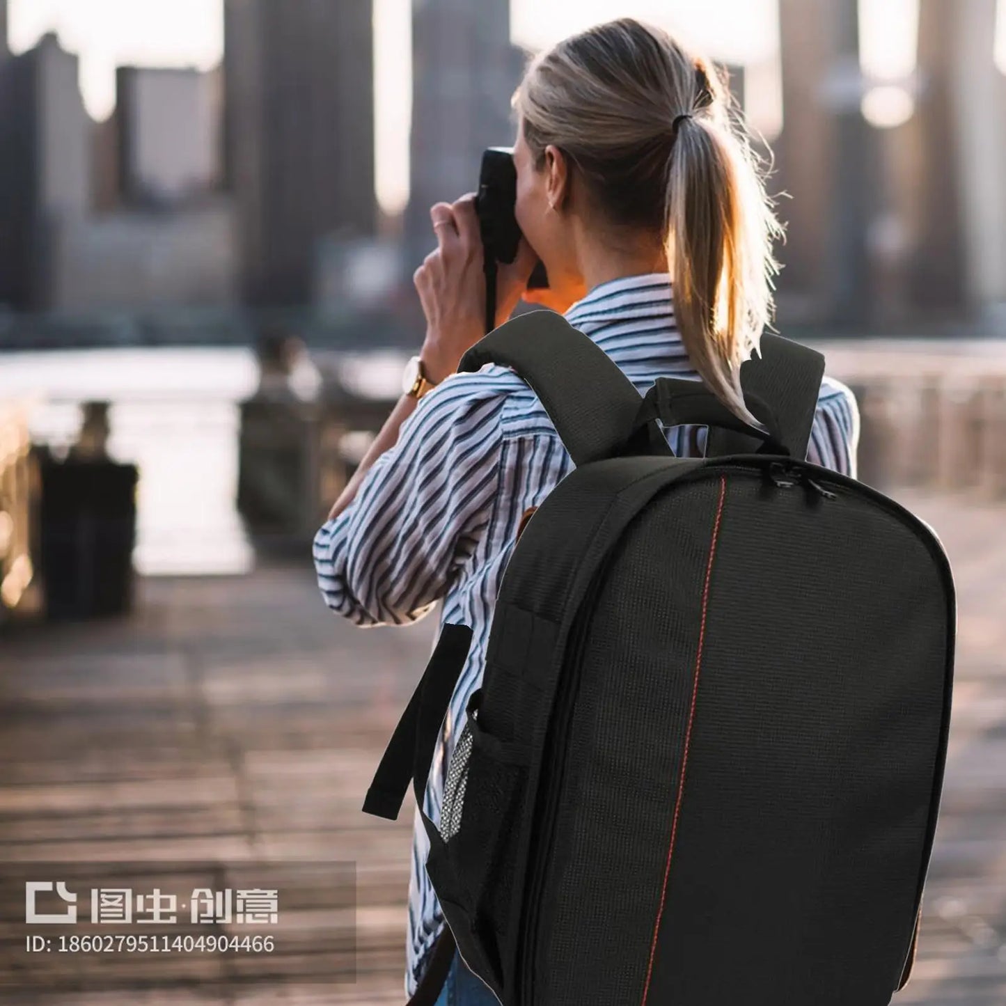 Compact DSLR Camera Backpack | Padded Water-Resistant Nylon