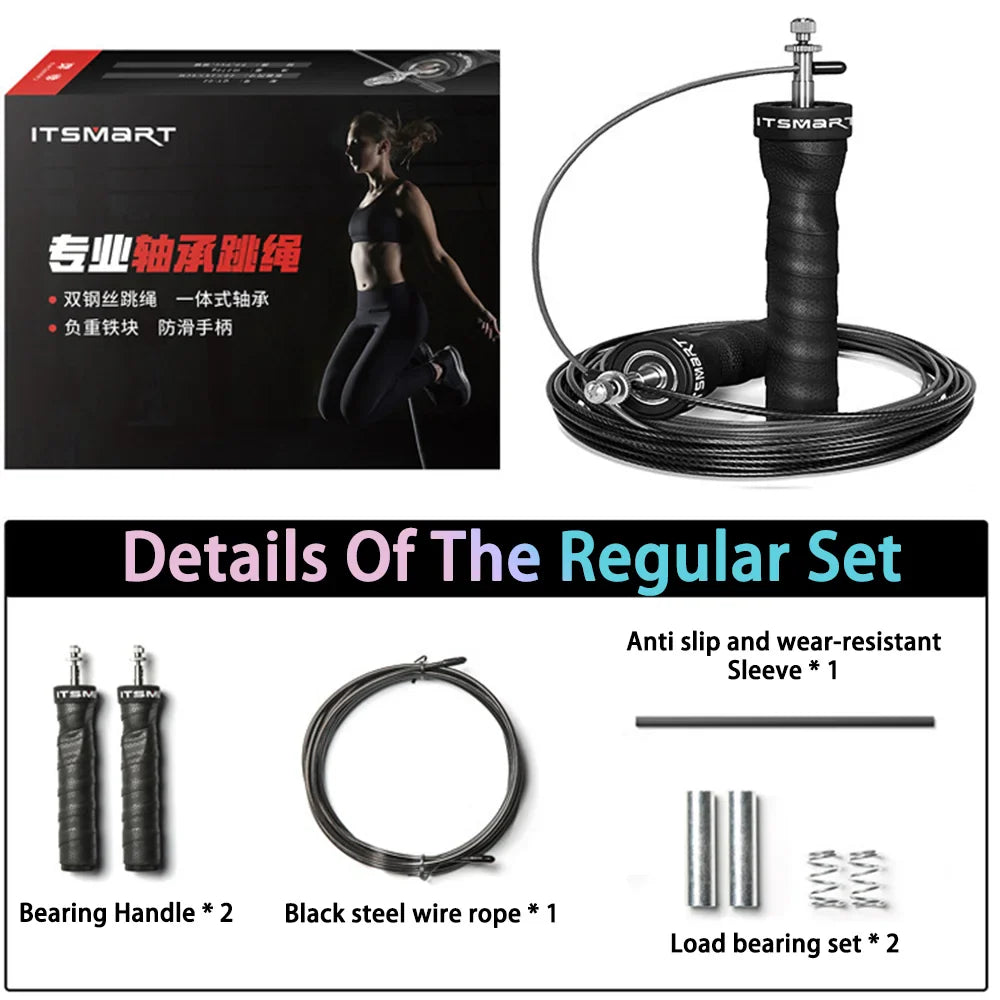 Professional Steel Wire Speed Jump Rope – Carbon Steel Bearings