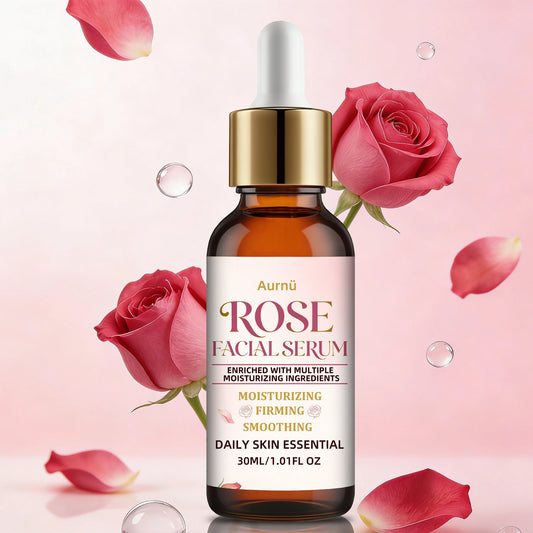 Aurnü ROSE FACIAL SERUM: Hydrating& Nourishing, Lightweight non-greasy formula for full facial skin & all mild skin types Peaceful Pleasures Health and Wellness