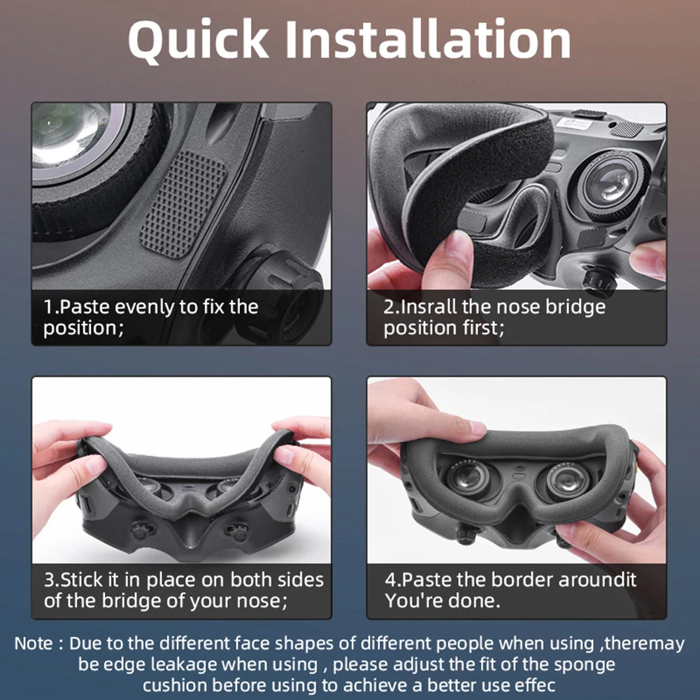 Sponge Eye Pad for DJI Avata Goggles 2 Drone Flight Glasses Eye Mask Anti-Light Leakage Face Cushion Cover for DJI Avata Goggles Peaceful Pleasures Health and Wellness