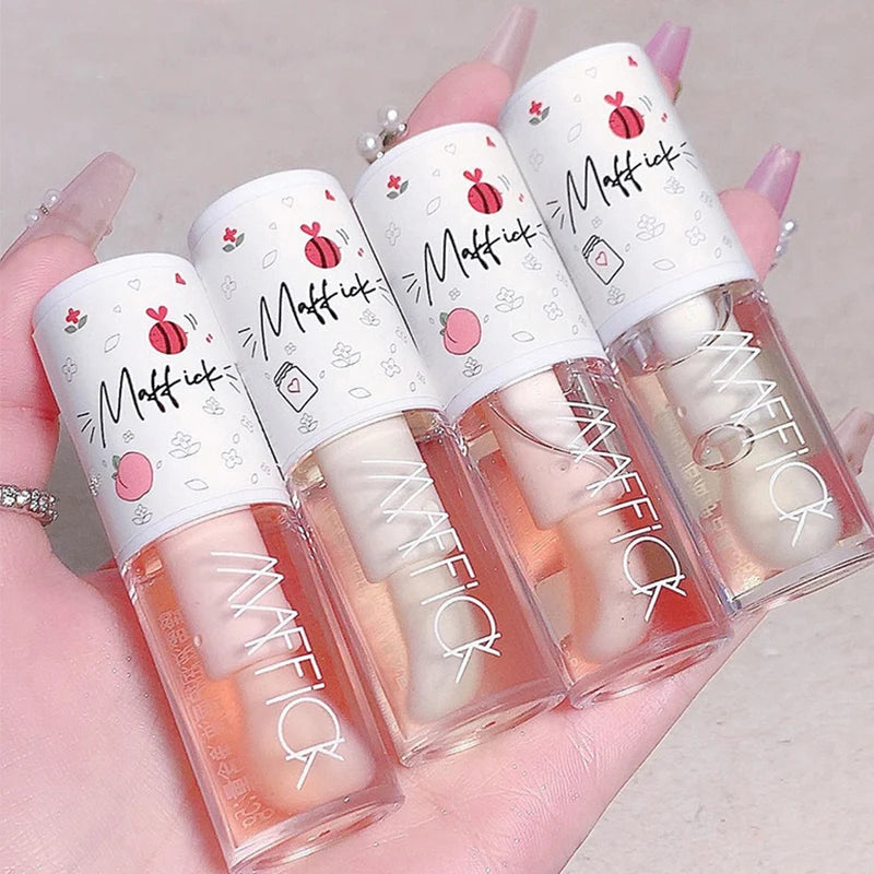 K-Beauty Lip Gloss Oil | Moisturizing Jelly Lip Balm & Brush
