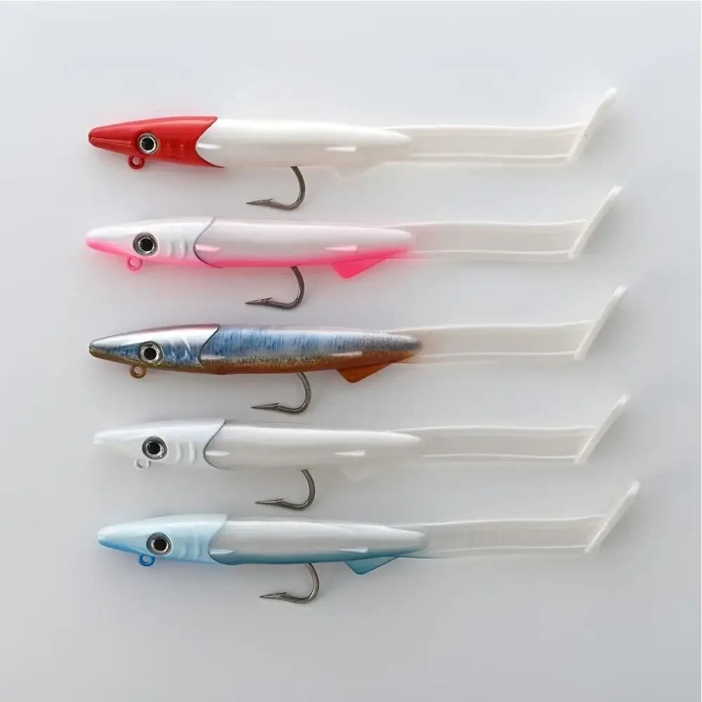 Soft Fishing Lures Kit Artificial Bait With VMC Hook 12cm 26g 2pcs/Pack Body Soft Lure for Freshwater Saltwater Fishing Peaceful Pleasures Health and Wellness