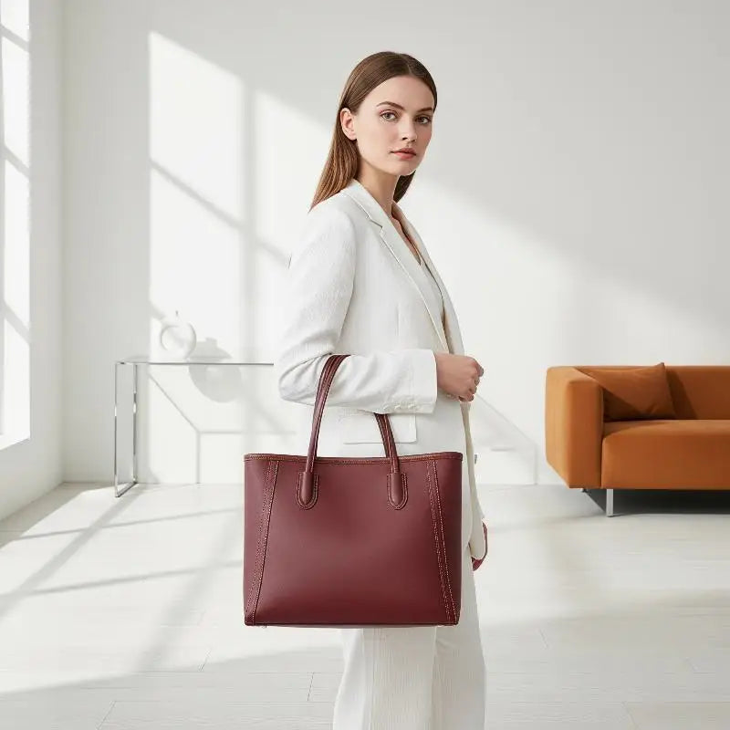 Large Capacity PU Leather Tote Bag – Women's Shoulder Bag
