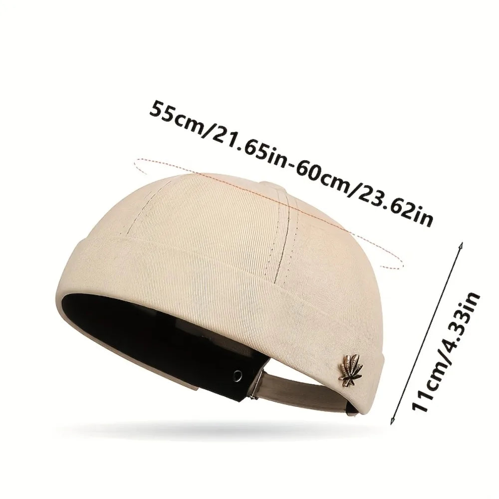 Adjustable Brimless Cap for Spring & Autumn, Unisex Solid Beanie Hat - Fashion Versatile, Streetwear Hip Hop Style Peaceful Pleasures Health and Wellness