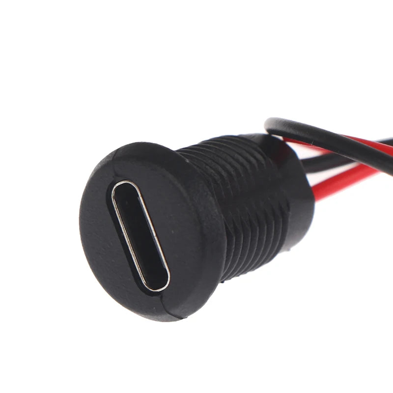 5/8/10Pcs 2Pin Charging Socket Female Mount Adapter USB Type-C Port Charging Interface Socket Female Type C 3A With Cover Caps Peaceful Pleasures Health and Wellness