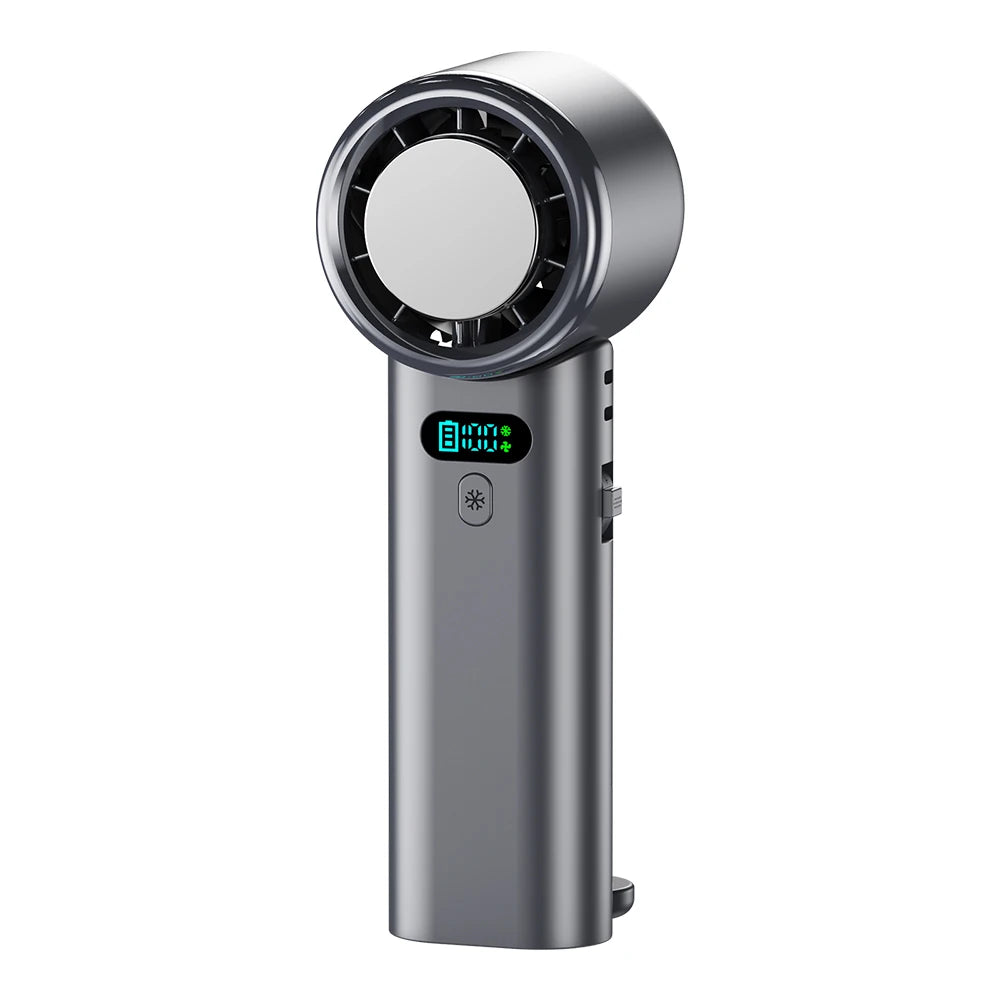 HOMEFISH5200mAh Large Capacity Handheld Fan High Speed Refrigeration Handheld Fan 100 Speed USB Charging Portable Fan Peaceful Pleasures Health and Wellness