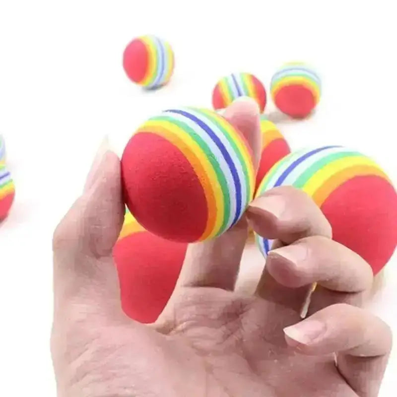 Pet Rainbow Ball Cat Foam Toy Cotton Dog Molar Colorful Supplies Toys