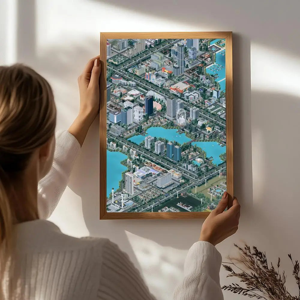 Game C-Cities: Skylines Poster HD Self Adhesive Waterproof Wall Art Ideal for Home Office Dorm Bedroom Great Gift Peaceful Pleasures Health and Wellness White7 40X50cmNoframe