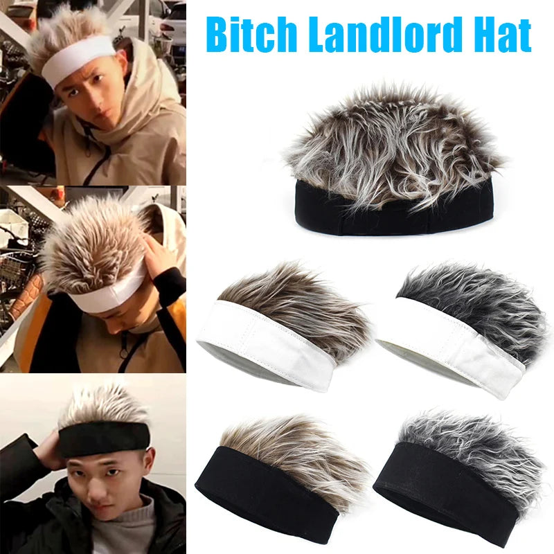 Black Wigs Hat Knit Beanie Soft Breathable Men Women Beanie Wig Hat for Home School Performance Costume Peaceful Pleasures Health and Wellness