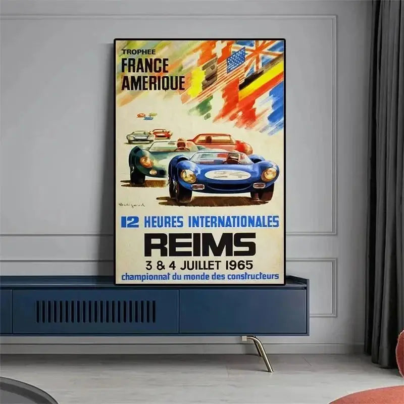 F1 Le Mans Race Car Canvas Wall Art | Formula Grand Prix Print