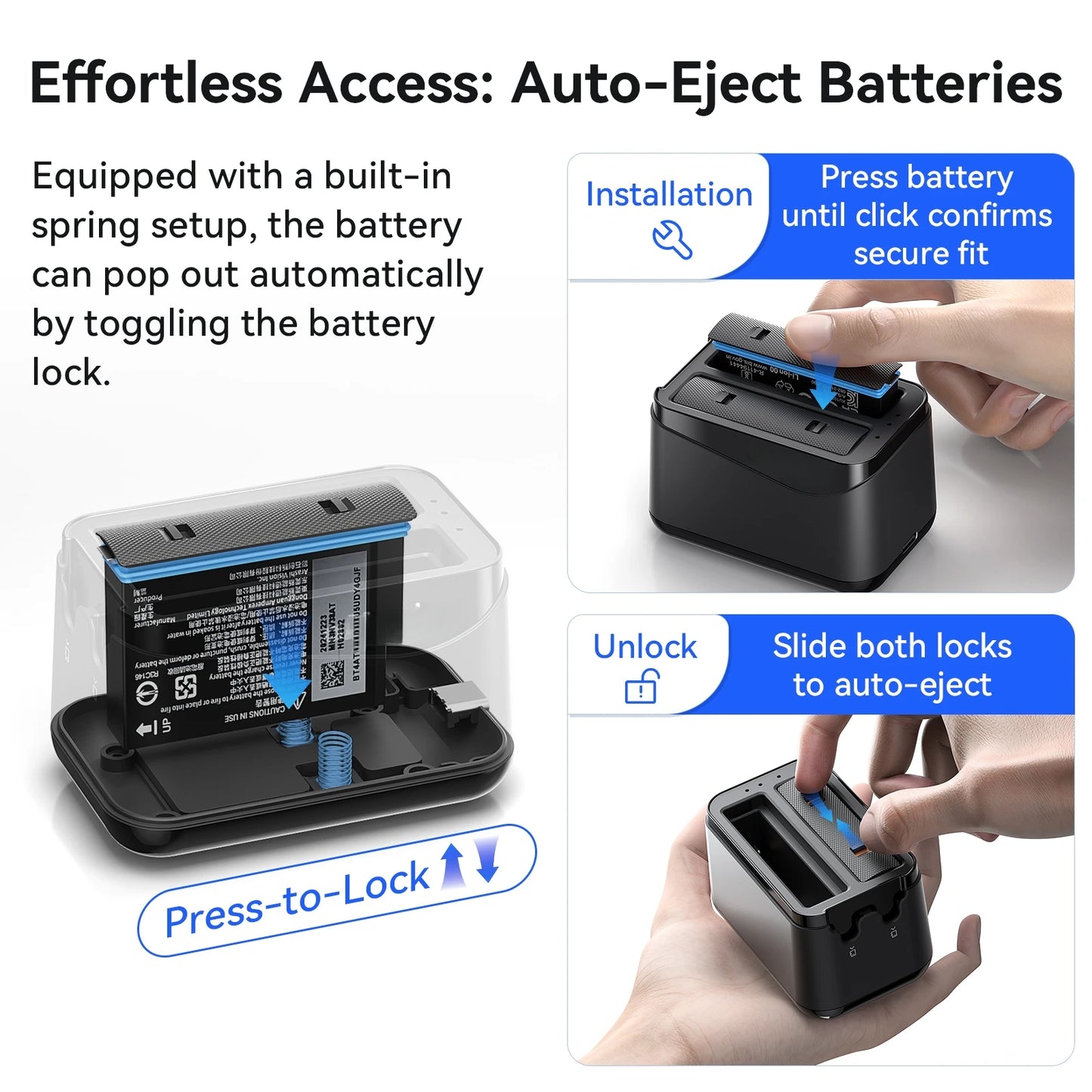 Insta360 X4 Air Dual Battery Fast Charger Box – Overload Protection