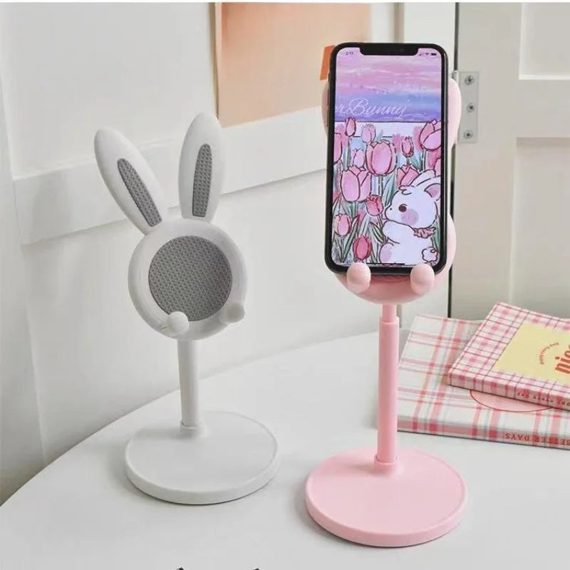 Cute Rabbit Phone Stand – Adjustable Desktop Holder for Phones