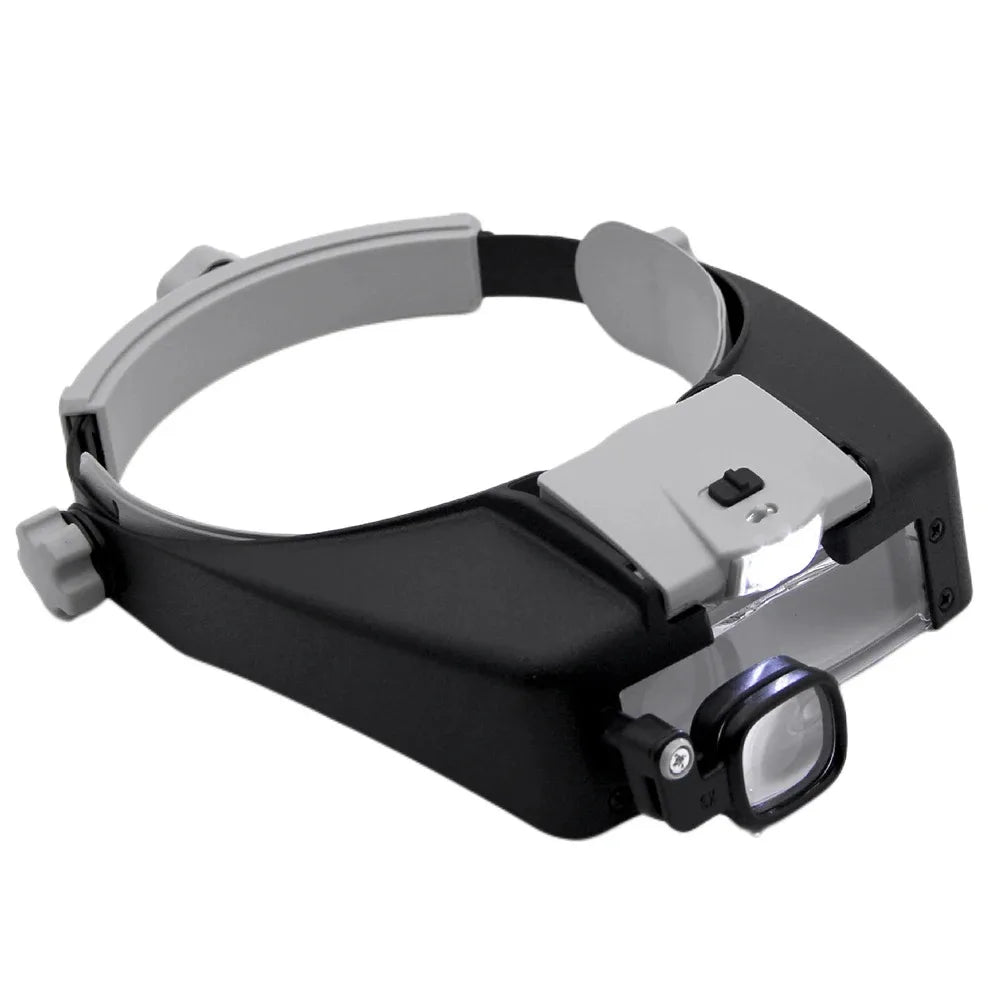 LED Magnifier Glasses Head Mount 1.5X 6X 8X Lightweight Multi-Power for Elderly Reading Electronics Repair Coin Hobby Peaceful Pleasures Health and Wellness
