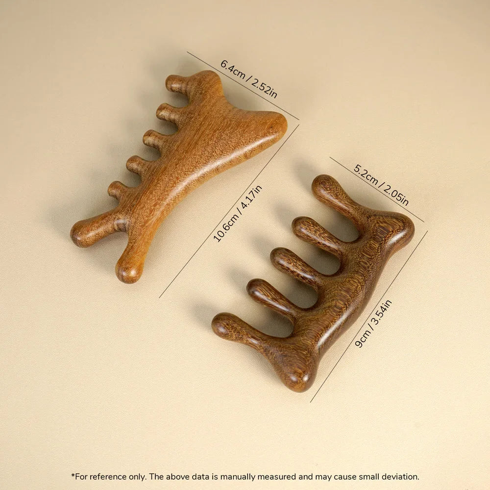 Wooden Wide Tooth Scalp Massage Comb for Hair Detangling