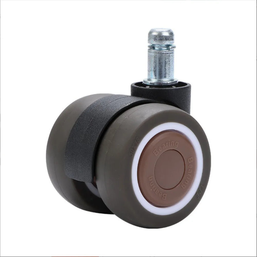 2" Silent Office Chair Caster Wheels – 360° Swivel Rubber Rollers