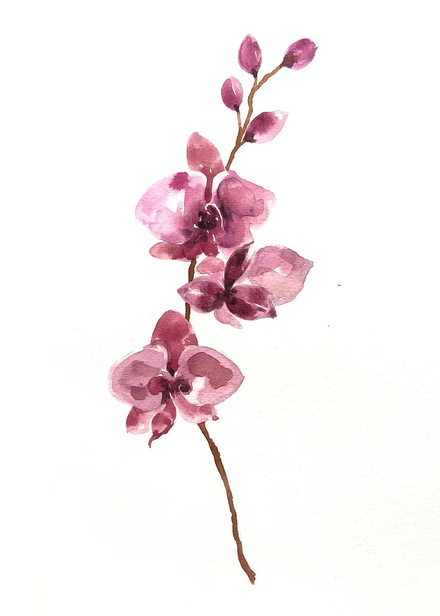 Watercolor Floral Canvas Wall Art Print | Unframed Poster