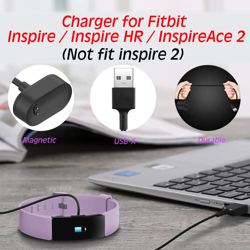 Charger for Fitbit Inspire HR, Fitbit Inspire, Fitbit Ace 2, Replacement USB Charging Cable Cord for Fitbit Inspire & Inspire HR Peaceful Pleasures Health and Wellness