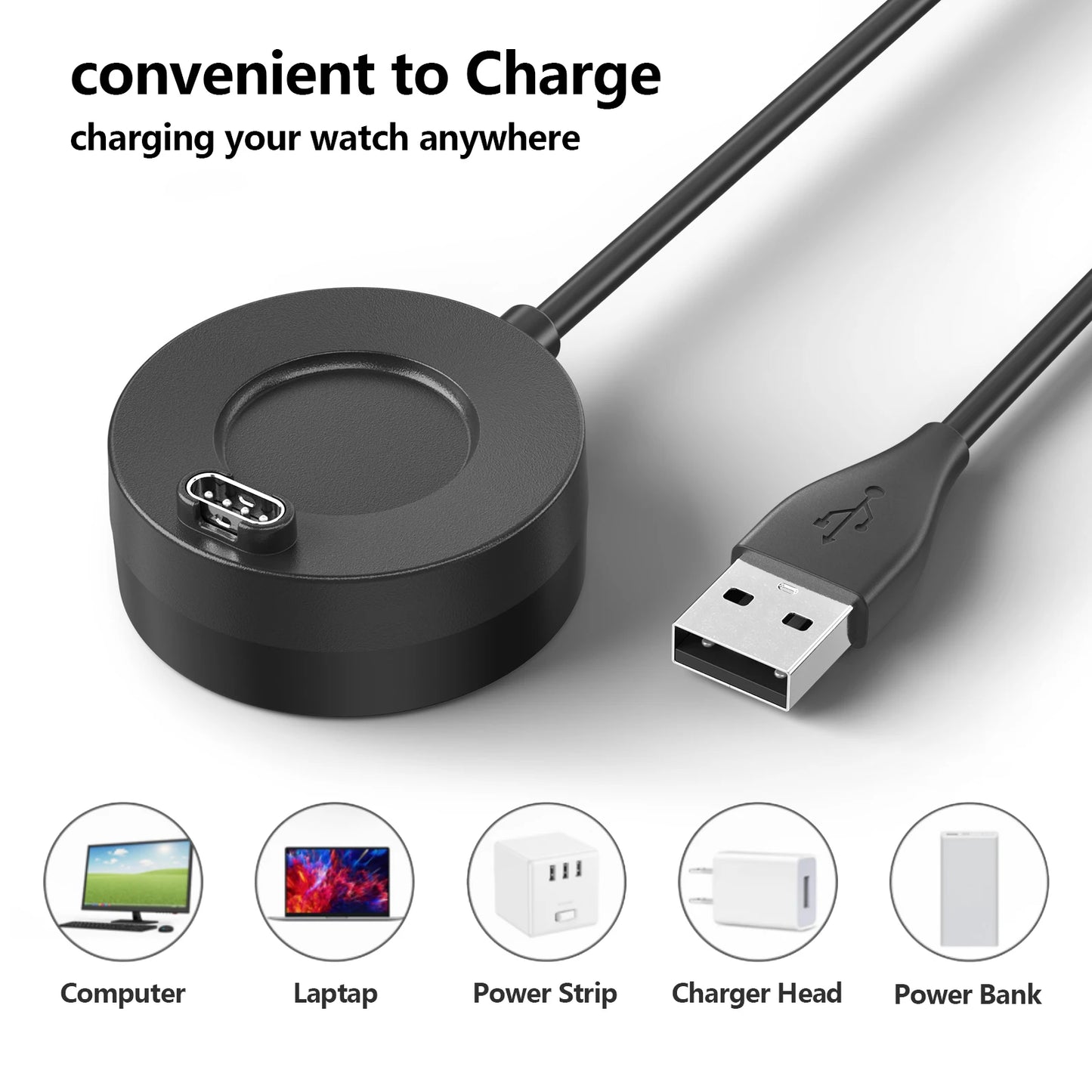 Magnetic Charger for Garmin Vivoactive Fenix Venu Forerunner