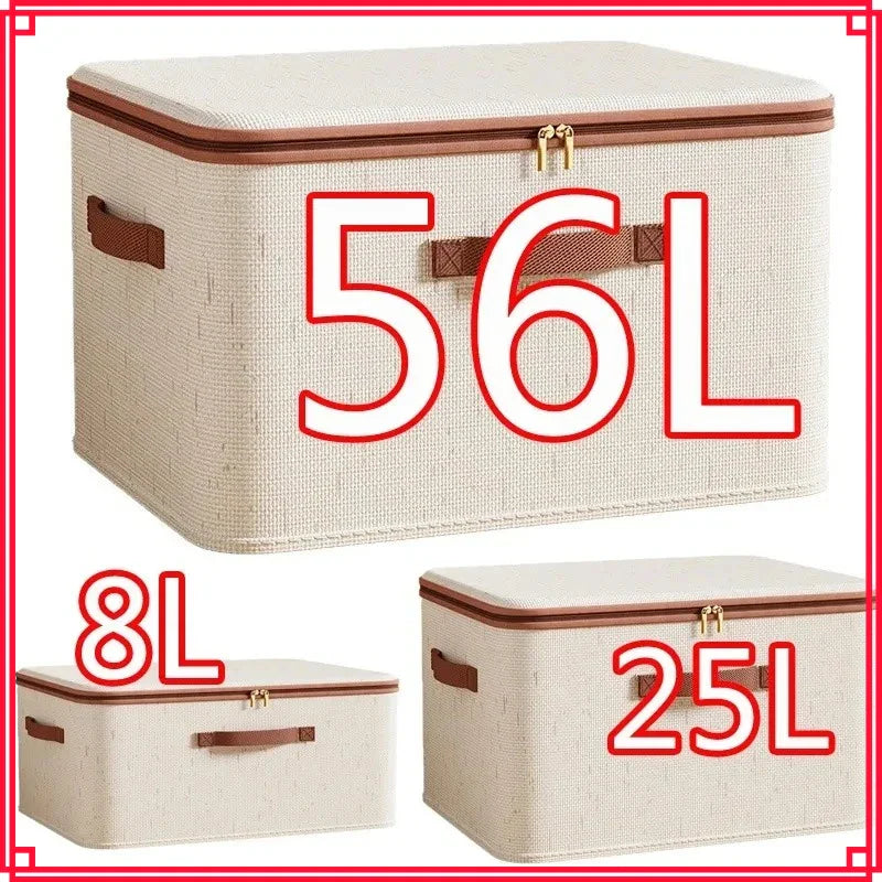 Large Foldable Zippered Storage Box with Lid | Clothing & Home