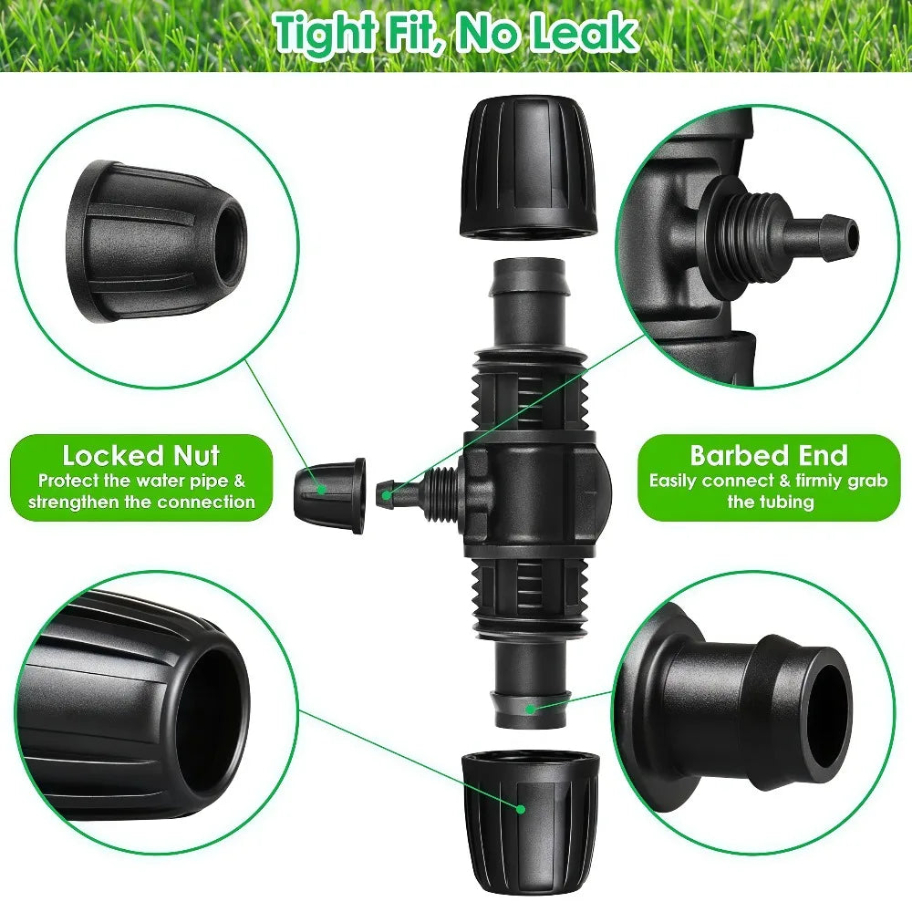10pcs Garden Elbow End Plugs Pipe Adapter Irrigator Fitting 3/8" To 1/4" Hose Connector 8/11 To 4/7mm Barbed Lock Tee Straight Peaceful Pleasures Health and Wellness