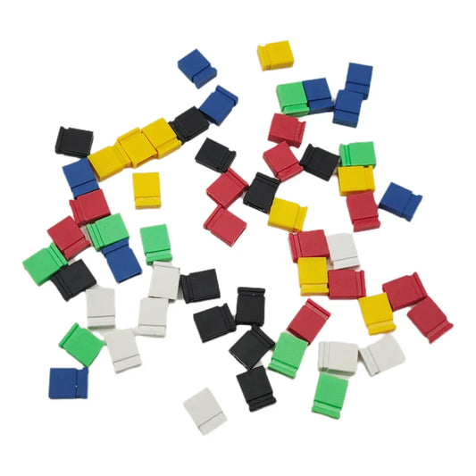 100PCS Closed Jumper Shorted Cap & Headers & Wire Housings 2.54MM Shunt Red Black Yellow White Green Blue Peaceful Pleasures Health and Wellness