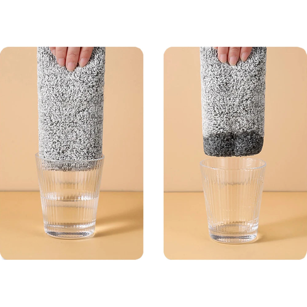 5pcs Bamboo Charcoal Dish Towel Fine Fiber Scouring Pad Kitchen Rag Dipped in Oil And Thickened to Absorb Water to Wipe Hands Peaceful Pleasures Health and Wellness