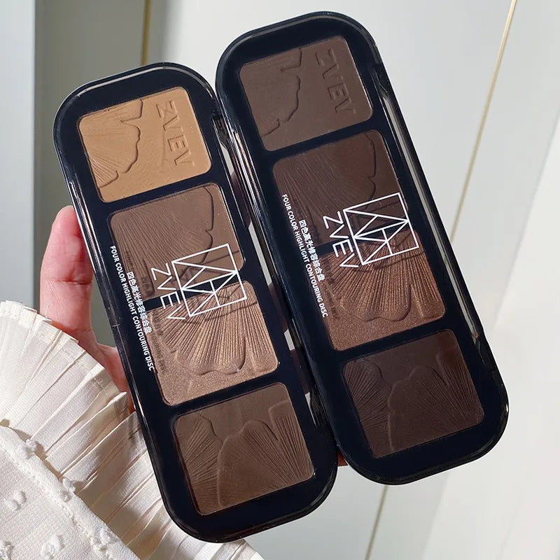 4-in-1 Contour & Highlight Palette | Matte Shimmer Face Sculpting