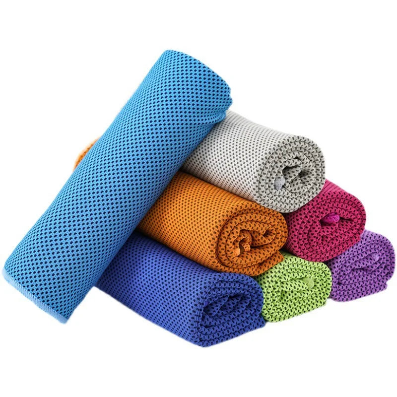 The Sports Cold Towel Fitness Ice Towel Quick-drying Cool Towel Ice Silk Cooling Sports Towel Has Good Water Absorption Peaceful Pleasures Health and Wellness green-1pc