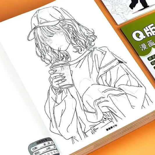 Beautiful Anime Girls Manga Tracing Drawing Book 48 Pages Peaceful Pleasures Health and Wellness
