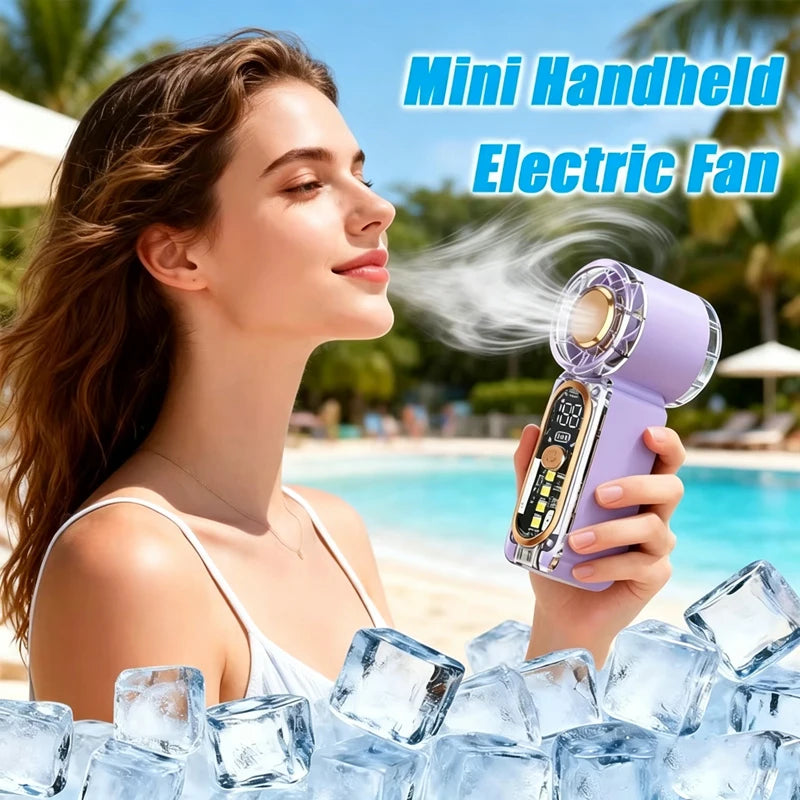 High Speed Small Fan USB Rechargeable Portable Handheld Strong Wind Pocket Fan Violent Air Cannon High Speed Turbo Fan Peaceful Pleasures Health and Wellness