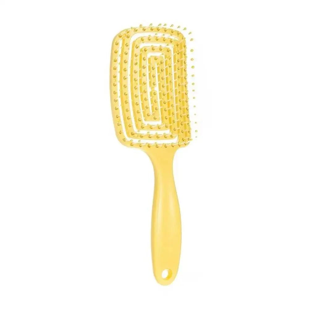 Hollow-Out Curved Detangling Brush for Easy Styling Peaceful Pleasures Health and Wellness H