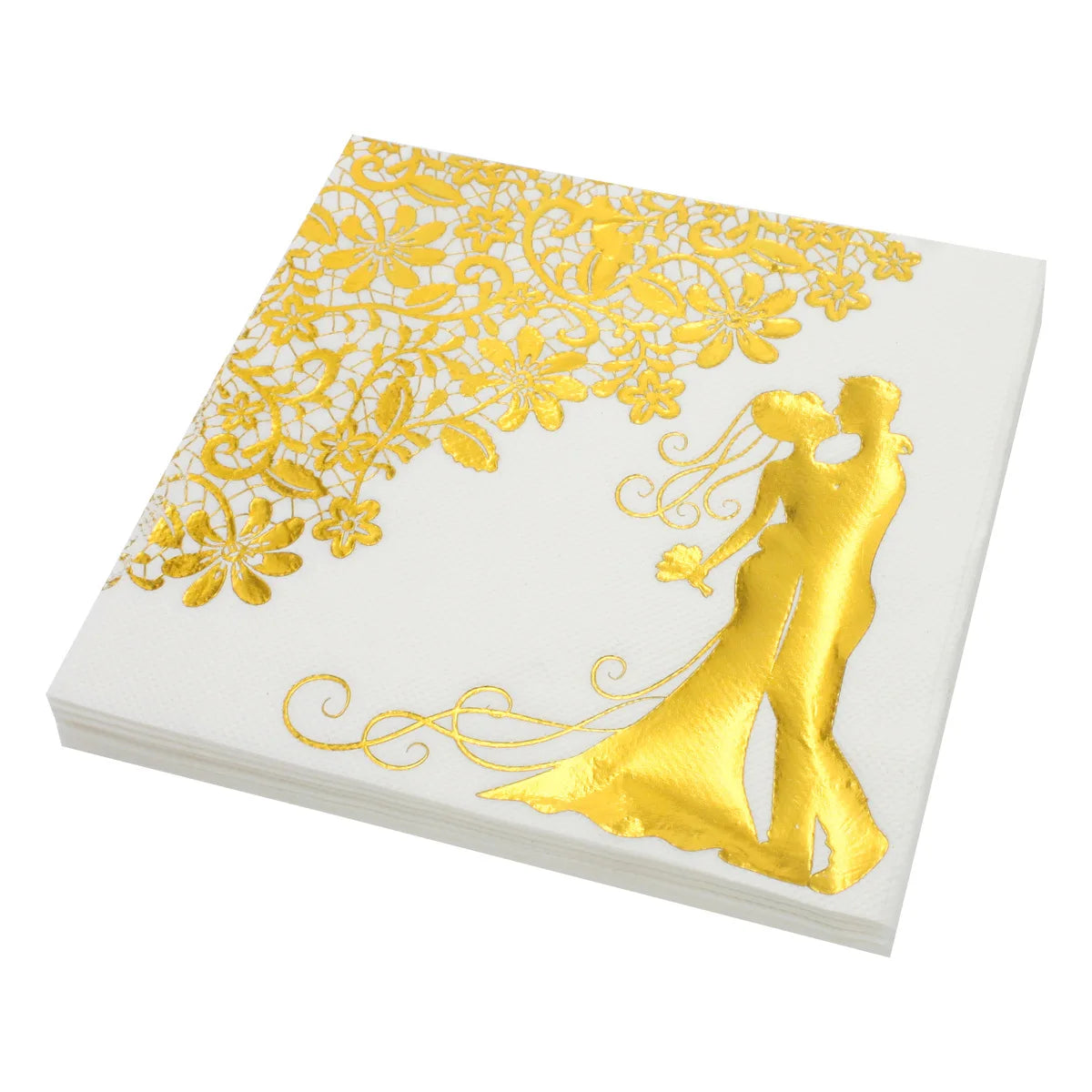 Gold Disposable Napkins of Cocktail for Mr and Mrs Birthday or Wedding Perfect for Parties and Elegant Dining Occasion Peaceful Pleasures Health and Wellness 1 Bag Wedding
