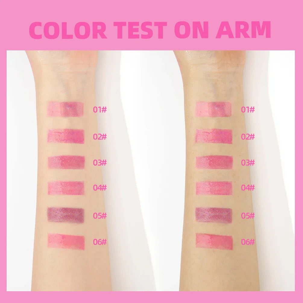 QIBEST Color Changing Lip Oil – Glitter Gloss & Balm