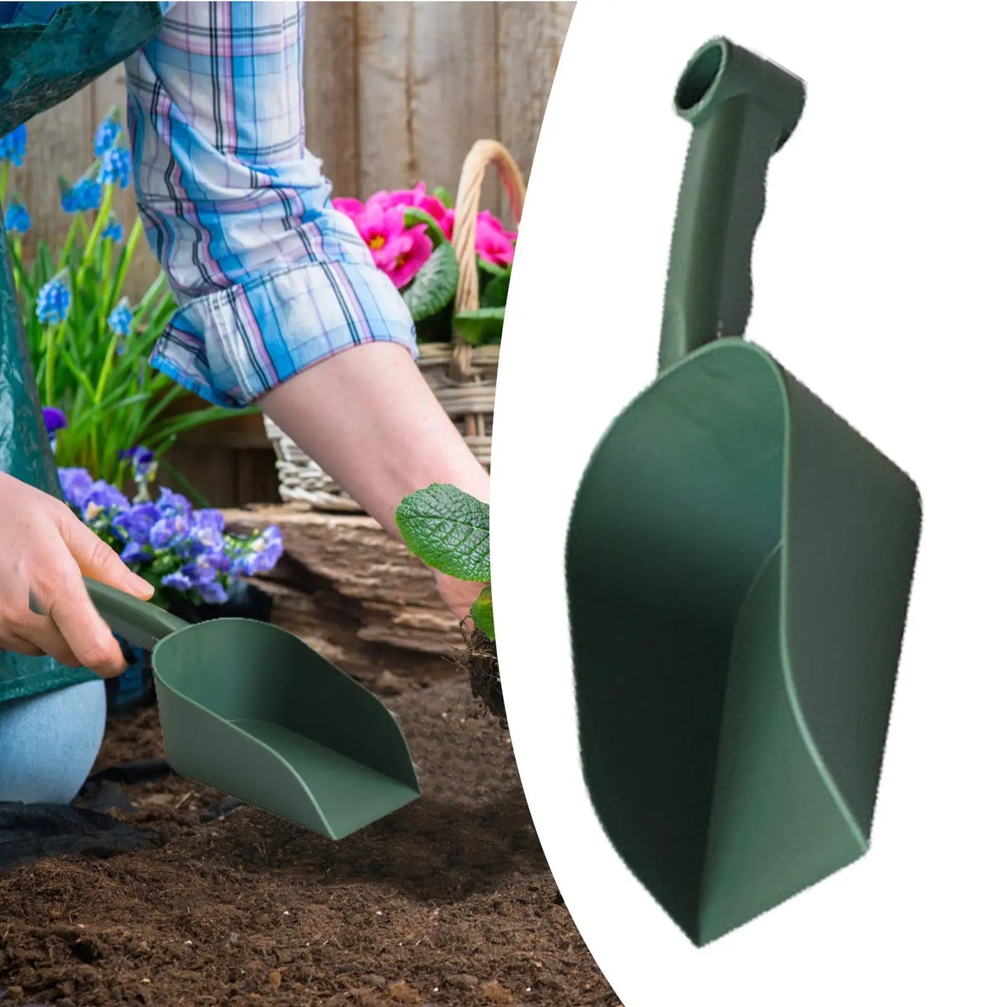 Multi-Function Plastic Garden Scoop – Soil, Compost & Planting