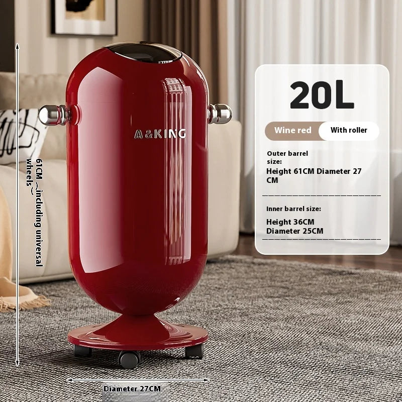 Touch-Free Stainless Steel Trash Can | Large Capacity Floating Lid